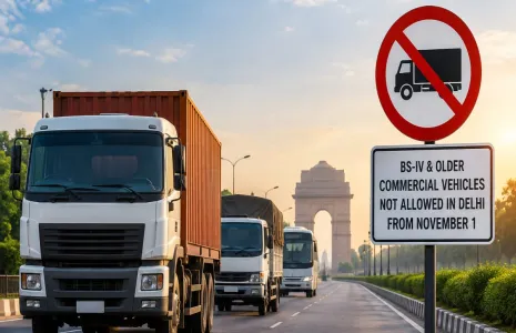 Delhi to Bar BS-IV and Older Commercial Vehicles from November 1